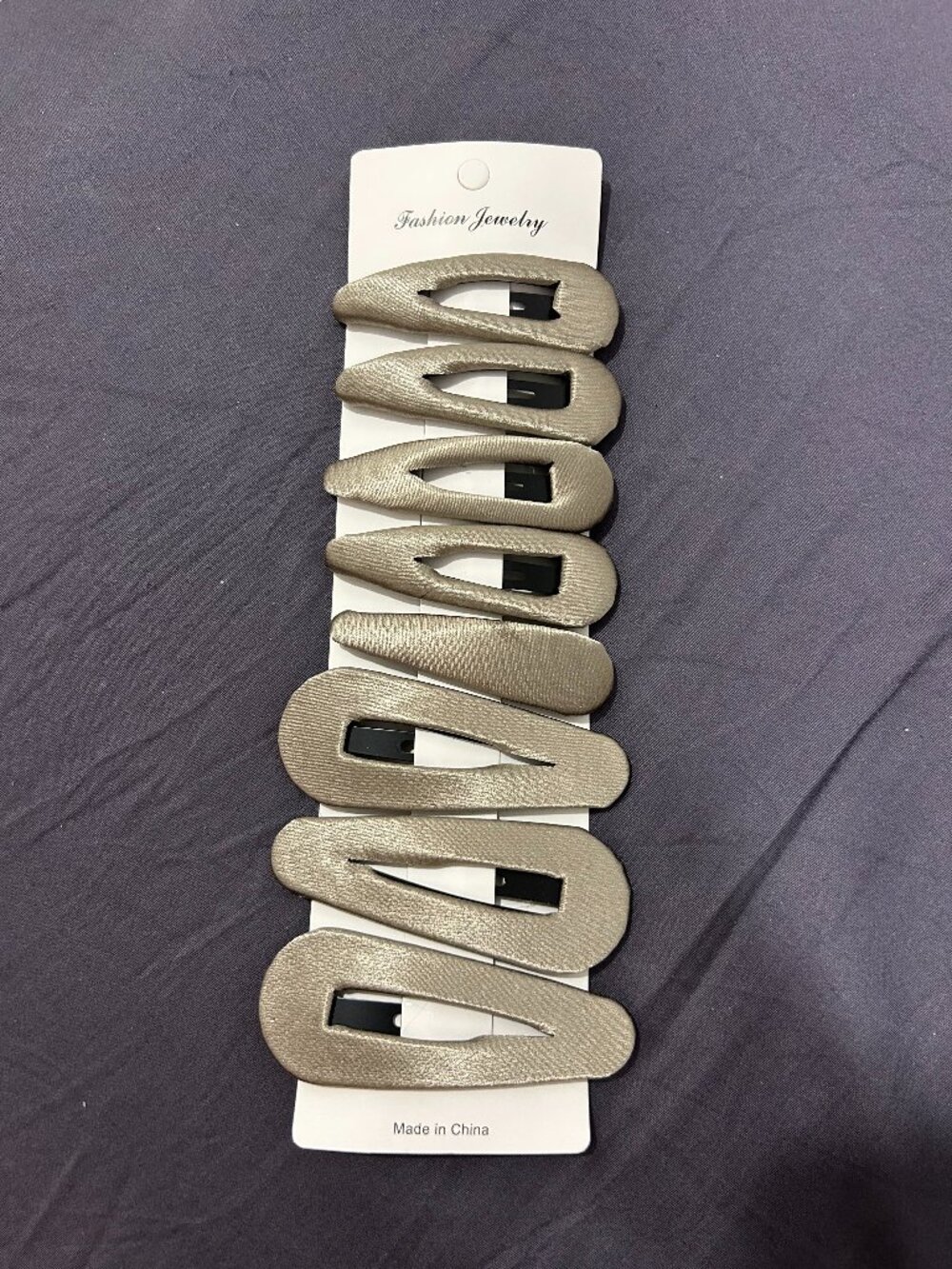 8 Pack Champagne Gold Snap Hair Clips Teardrop Barrettes Set